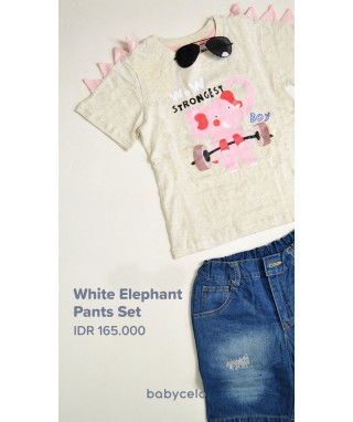 FAB 098 Tee White Elephant Pants Set (A)