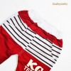 FAB 256 Red and Grey Formal Tie Longtee Pants Set