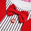FAB 256 Red and Grey Formal Tie Longtee Pants Set