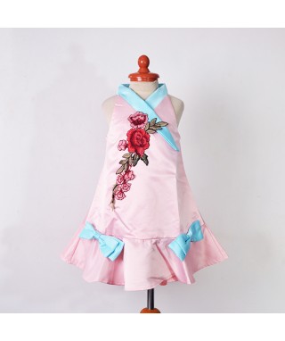 FAG 154 Pink Flower Ceongsam Dress 