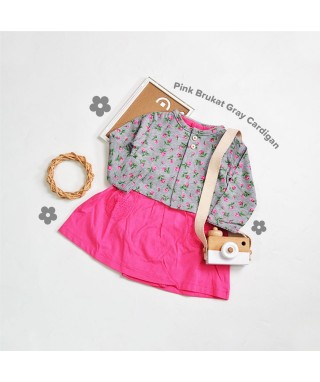 Rom 514 Dress Pink Brukat Gray Cardi Flower