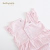 ROM 581 White Long Tee Cake Motif And Baby Pink Dress Romper Pants Set 