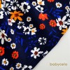 ROM 585 Blue Tee And avy Flower Overal Dress Set