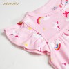 ROM 623 Baby Pink Romper Rainbow and Unicorn motif