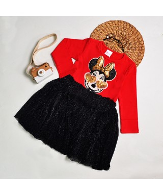 MCO 1460 Red Head Minnie Black Dress