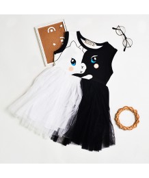 MCO 1699 White Black Cat Dress