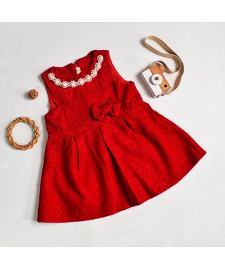 MCO 2551 Red Ribbon Dress With Necklace