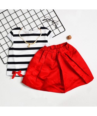 MCO 2596 Black Stripe Red Skirt