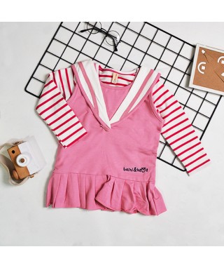 MCO 2613 Pink Sailor Stripe Dress