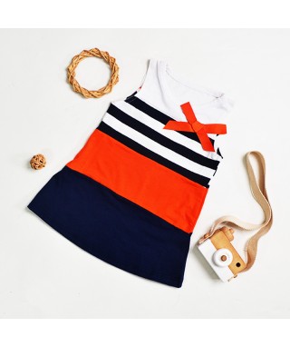 MCO 1063 White Navy Orange Dress