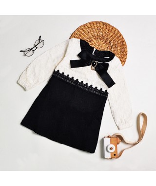 MCO 1254 White Lace Black Dress