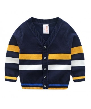 FAB 418 Navy Stripe Yellow Sweater