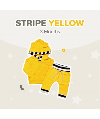 PJM 67 Long Shirt Stripe Yellow Polos Set