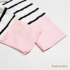 PJM 68 Long Shirt Pink Stripe Lengan Set