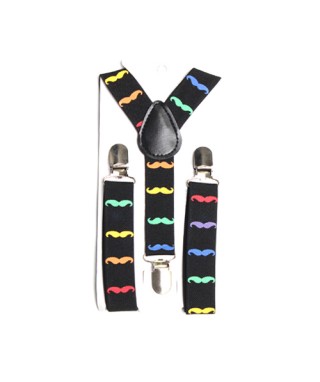 Boy Suspender - Rainbow Mustache
