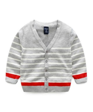 FAB 120 Stripe Gray White Sweater 