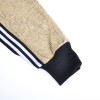 FAB 372 3in1 Black & White Stripe Tee, Brown Jaket Pants Set