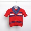 FAB 393 Red Stripe Sweater Polkadot Collared