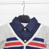 FAB 394 Grey Stripe Sweater Polkadot Collared