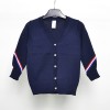 FAB 404 Navy Zigzag Buttons Sweater