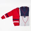 FAB 411 Red Sweater Navy White Stripe