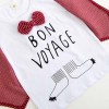 FAB 471 White & Strip Red with tie "Bon Voyage" 