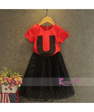 MCO 1045 Red U Skirt Set