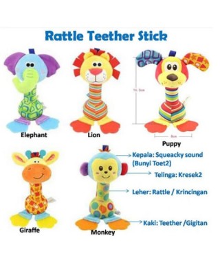 Rattle Teether Stick Monkey