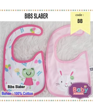 33 - 87 Bibs Slaber Pink Frog & White Rabbit