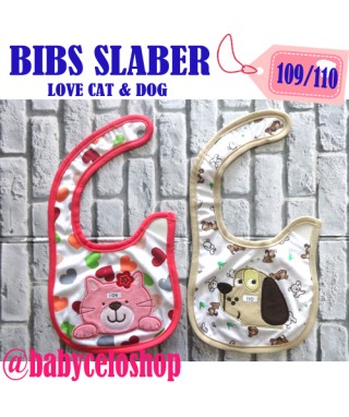 109 bibs slaber pink love cat 