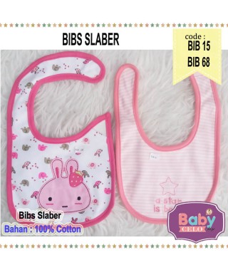 15 - 68 Bibs Slaber Pink Stripe A Star Is Born & Pink Rabbit 