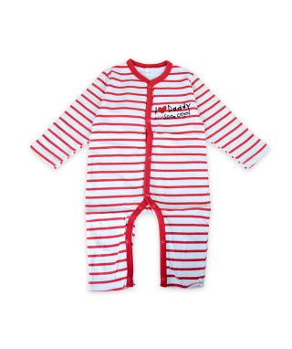 SLP 141 Sleepsuit Stripe Red I Love Daddy