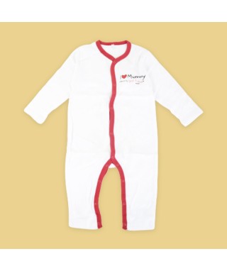 Slp 142 Sleepsuit White Red I Love Mummy